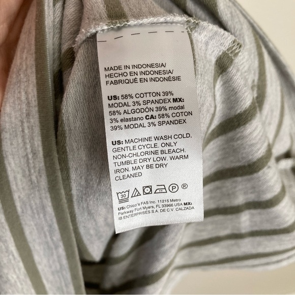 Chico’s Zenergy Size 1 Striped Gray and Green Dress - Picture 5 of 7